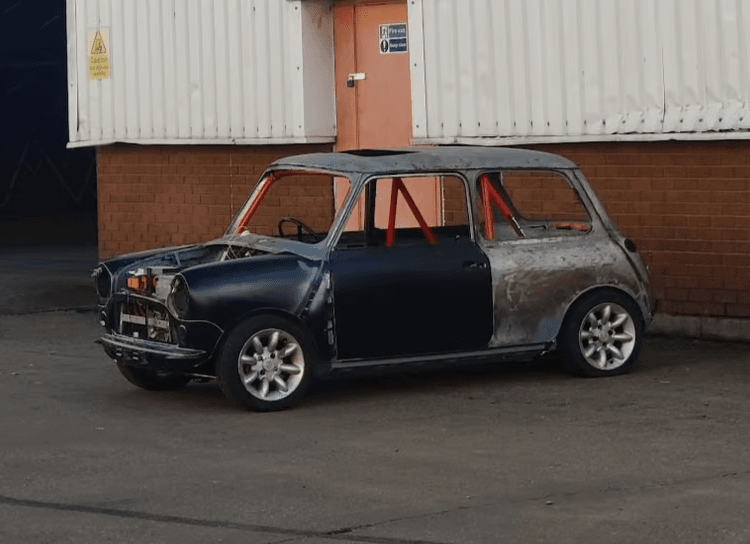 Classic Mini EV conversion during 12V wiring and CAN bus commissioning work